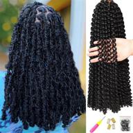 🔥 6pcs passion twist hair 18 inch: braiding water wave crochet hair for disstressed butterfly locs, bohemian braids, and passion twist - 1b color, crochet braiding hair extensions logo