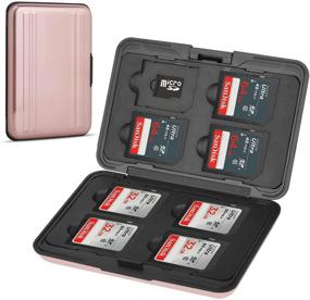 img 4 attached to Qkenvo Aluminum Shock Resistant Carrying Box Holder Memory Card Storage Box Case Holder 8 Slots For SD SDHC MMC Micro SD TF Cards (Pink)