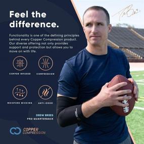 img 1 attached to ⚕️ Copper Compression Knee Brace with Extra Support: Highest Copper Content Guaranteed. Best Adjustable Brace for Men and Women. Open Patella Stabilizer Neoprene Sleeve for Sprains and Injuries