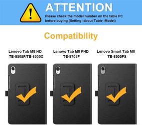 img 3 attached to 📱 Fintie Case for Lenovo Tab M8/Tab M8 HD LTE/Smart Tab M8/Tab M8 FHD 8", Premium PU Leather Folio Cover - Compatible with Lenovo Tab M8 HD TB-8505F TB-8505X/Smart Tab M8 TB-8505FS/Tab M8 FHD TB-8705F Tablet