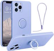 📱 360° ring holder kickstand iphone 12 pro max case: full body protection & shock absorption in lilac purple - includes hand strap & car mount support (6.7 inches) logo