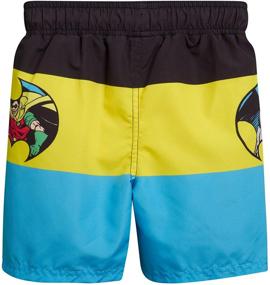 img 1 attached to 🏊 Adventure by the Pool: Warner Bros. Boys Batman Swim Trunk Shorts - Batman and Justice League (Toddler/Boys)
