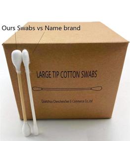 img 2 attached to Premium Bamboo Stick Thick Cotton Swabs with Extra-Large Tips - 3 Pack Biodegradable & Natural Cotton Buds