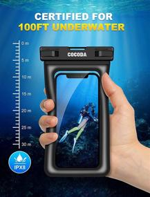 img 2 attached to 📱 Cocod Waterproof Phone Pouch Floating, 2 Pack IPX8 Waterproof Phone Case Dry Bag for iPhone 12 Pro Max/11 Pro Max/XR, Galaxy S21 Ultra/S20/Note 10 Up to 7'' - Beach, Travel, Pool, Kayak Compatible