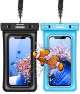 📱 cocod waterproof phone pouch floating, 2 pack ipx8 waterproof phone case dry bag for iphone 12 pro max/11 pro max/xr, galaxy s21 ultra/s20/note 10 up to 7'' - beach, travel, pool, kayak compatible logo