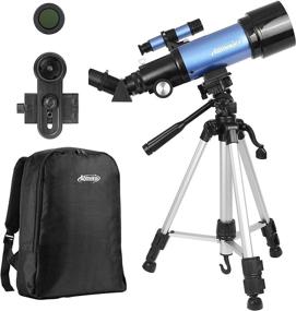 img 4 attached to 🔭 Aomekie 70mm/400mm Telescope for Astronomy Beginners - Telescope for Adults and Kids with Backpack, Adjustable Tripod, 10X Eyepiece, Phone Adapter, and 3X Barlow Lens