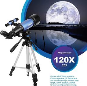 img 3 attached to 🔭 Aomekie 70mm/400mm Telescope for Astronomy Beginners - Telescope for Adults and Kids with Backpack, Adjustable Tripod, 10X Eyepiece, Phone Adapter, and 3X Barlow Lens