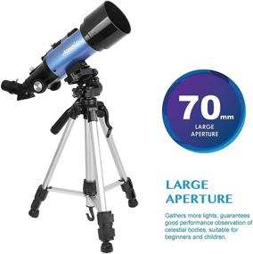 img 2 attached to 🔭 Aomekie 70mm/400mm Telescope for Astronomy Beginners - Telescope for Adults and Kids with Backpack, Adjustable Tripod, 10X Eyepiece, Phone Adapter, and 3X Barlow Lens