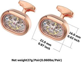 img 2 attached to 🔩 Механические Стимпанк манжетные пуговицы с турбийоном Лептон
