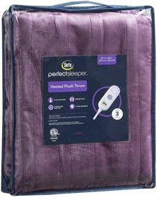 img 2 attached to Плед Serta Plush Throw Ultra Soft Knitted Electric Blanket, уютный и теплый чехол для холодной погоды с автоматическим отключением, регулируемым контроллером многих теплотных уровней, 50"x60", Лаванда