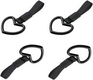 japanese tsurikawa heart-shaped warning rings (set of 4), ideal 🚊 for subway and bus handle hand straps, drift charms in black logo