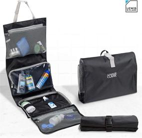 img 3 attached to 🧳 Lewis N. Clark Hanging Travel Toiletry Bag with Waterproof Compartment and Folding Design - Ideal for Accessories, Shampoo, Cosmetics, and Personal Items