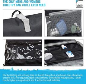 img 1 attached to 🧳 Lewis N. Clark Hanging Travel Toiletry Bag with Waterproof Compartment and Folding Design - Ideal for Accessories, Shampoo, Cosmetics, and Personal Items