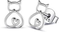 🐾 cute animal stud earrings set for women & girls, infuseu sterling silver earrings logo