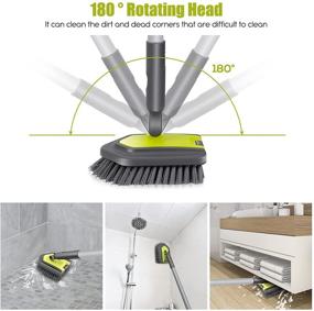 img 2 attached to 🧼 Extendable 40'' Tub and Tile Scrubber with 2-in-1 Functionality, 3 Replaceable Brush Heads for Effective Bathtub, Shower, and Bathroom Cleaning