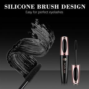 img 1 attached to 👁️ POZILAN 4D Silk Fiber Lash Mascara Waterproof Black - Lengthening, Volumizing, Long-Lasting, Natural Eye Makeup (01 Black) with Folding Eyelash Comb Brush