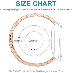 img 1 attached to 🌹 Stylish and Durable Liwin Metal Band for Fitbit Versa 2/Versa/Versa Lite - Rose Gold Stainless Steel Bracelet Wrist Bands for Men and Women