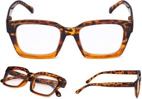 img 1 attached to 👓 Women's Oversized Reading Glasses Set - 4 Pack of Fashionable Eyewear for Trendsetters