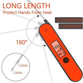 img 3 attached to 🌡️ Waterproof Digital Meat Thermometer for Cooking - Instant Read Food Thermometer with Backlit, Motion Sensing, Magnet, and Foldable Probe - Ideal for Kitchen Grill, Smoker, Oven, Candy - by Tuosake