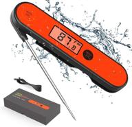 🌡️ waterproof digital meat thermometer for cooking - instant read food thermometer with backlit, motion sensing, magnet, and foldable probe - ideal for kitchen grill, smoker, oven, candy - by tuosake logo