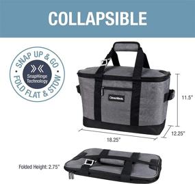 img 3 attached to 🧊 CleverMade Collapsible Cooler Bag: Insulated Leakproof 50 Can Soft Sided Portable Cooler - Ideal for Lunch, Grocery Shopping, Camping, and Road Trips - Light Grey/Denim