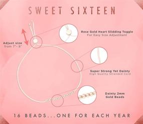 img 2 attached to 🎉 Lucky Feather Sweet 16 Gifts for Girls: 14K Gold Dipped Beaded Bracelet - Perfect 16th Birthday Gift Idea for 16 Year Old Girls!