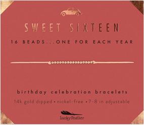 img 4 attached to 🎉 Lucky Feather Sweet 16 Gifts for Girls: 14K Gold Dipped Beaded Bracelet - Perfect 16th Birthday Gift Idea for 16 Year Old Girls!