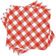 🔴 2 packs of red and white gingham luncheon napkins - 40 total 2-ply napkins! logo