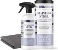 🧼 therapy stainless steel cleaner & wipes kit: fingerprint resistant, remarkable stain removal for appliances - safe on refrigerators, grills, sinks, and ovens logo