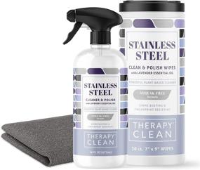 img 4 attached to 🧼 Therapy Stainless Steel Cleaner & Wipes Kit: Fingerprint Resistant, Remarkable Stain Removal for Appliances - Safe on Refrigerators, Grills, Sinks, and Ovens