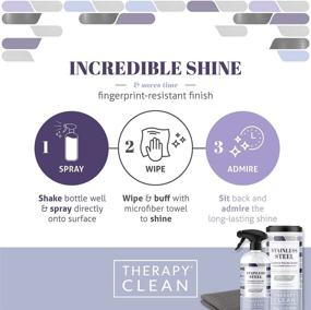 img 3 attached to 🧼 Therapy Stainless Steel Cleaner & Wipes Kit: Fingerprint Resistant, Remarkable Stain Removal for Appliances - Safe on Refrigerators, Grills, Sinks, and Ovens