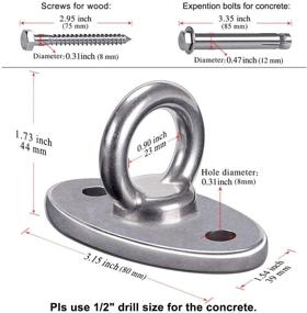 img 2 attached to 🧘 SELEWARE 2800 lb Capacity Wall Ceiling Mount Bracket for Suspension Strap Trainer - Ideal for Yoga Swing, Battle Ropes, Woss Suspension, Olympic Rings, and Gym Accessories