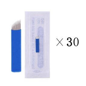 img 1 attached to 💉 30-Pack Single-Use Disposable Microblading Needles for Eyebrow & Lip Tattooing - Permanent Makeup Blades (18-needle)