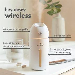 img 1 attached to 💦 Discover the Bliss: Hey Dewy Wireless Cool Mist Humidifier for Portable, Rechargeable, Skin-Nourishing, Self-Care Hydration (Blush)