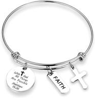 christian spiritual gifts inspirational bracelets for women - encouragement & baptism gifts for girls; christian gifts for men and religious women - keychain bracelet logo