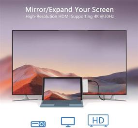 img 2 attached to 💻 Улучшите Ваше впечатление от Surface Pro 7 с 4K HDMI адаптером, Ethernet LAN, портом USB C, USB 3.0 и комбо-станцией для чтения карт SD