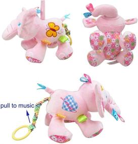 img 1 attached to Musical Bedtime Elephant Stuffed Animals for Kids and Toddlers - Plush Baby Infants Toys for Strollers, Cribs, and Bedding in Pink