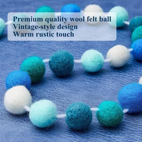 img 2 attached to Colorful Handmade Wool Felt Ball Garland - 2 Pieces, 6.5 Feet Long, 24 Balls - Perfect for Wall & Christmas Tree Decoration (White, Light Green, Green, Blue, Deep Blue)