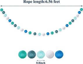 img 3 attached to Colorful Handmade Wool Felt Ball Garland - 2 Pieces, 6.5 Feet Long, 24 Balls - Perfect for Wall & Christmas Tree Decoration (White, Light Green, Green, Blue, Deep Blue)