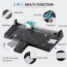 img 2 attached to 📐 Frifreego 5-в-1 A4 бумагорезка: портативный инструмент для резки бумаги, фотографий, открыток, визиток и документов - прямой, волнистый, пунктирный, создание бороздок и закруглённых углов