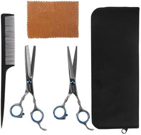 img 3 attached to Professional Hair Cutting Scissors Barber Shears Set with Hair Thinning Kit – Complete with Black Storage Case