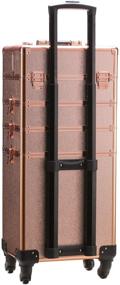 img 3 attached to 🌹 Rose Gold Rolling Train Case: 5-in-1 Portable Makeup Organizer for Professionals & Travelers