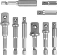 🔧 sedy набор переходников для ударных головок и магнитный держатель бит, набор из 9 предметов с квадратными разъемами 1/4", 3/8" и 1/2", изготовленный из cr-v, длина 2,5 дюйма с держателем бит. логотип