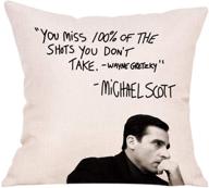 fbcoo the office tv show decorative throw pillow cover: michael scott quote cushion case for farmhouse home decor logo