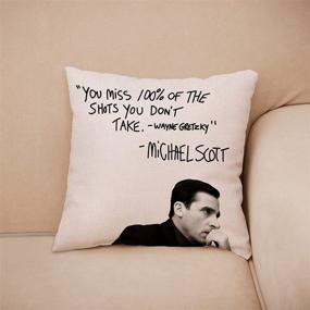 img 1 attached to FBCOO The Office TV Show Decorative Throw Pillow Cover: Michael Scott Quote Cushion Case for Farmhouse Home Decor