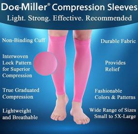 img 2 attached to 🏃 Doc Miller Pink Calf Compression Sleeve - Graduated Pressure Support Socks for Travel, Running, Muscle Recovery, Shin Splints, and Varicose Veins - Men & Women - Size Large (1 Pair)