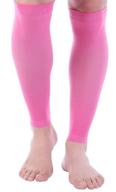 🏃 doc miller pink calf compression sleeve - graduated pressure support socks for travel, running, muscle recovery, shin splints, and varicose veins - men & women - size large (1 pair) логотип