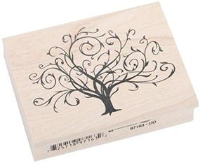 img 1 attached to 🍂 Inkadinkado Flourished Fall Tree Wood Stamp for Artistic Crafting - 2.25'' W x 3.05'' L