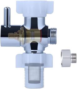 img 4 attached to 🚽 Chrome Finish Metal Bidet T Adapter with Filter Screen, 7/8 T Valve for Toilet Tee Connection, Shut Off Valve, and 1/2 or 3/8 Bidet Hose - 3 Way Diverter