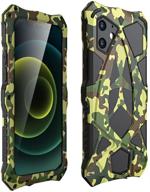 📱 kumwum iphone 12 mini case - military grade protector, armor shockproof, dustproof, snowproof, full body cover, aluminium bumper hybrid with soft rubber, camouflage logo